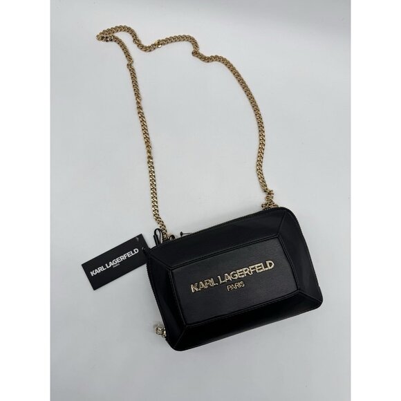 KARL LAGERFELD Paris Georgette small chain link shoulder bag - Black - Picture 3 of 6